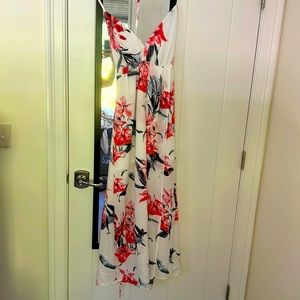White floral halter maxi dress!
